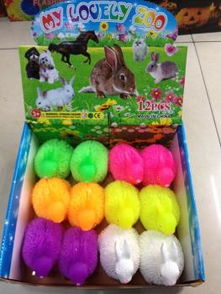 義烏商貿(mào)城兒童玩具新寵 廠家直銷兔子閃光毛毛球